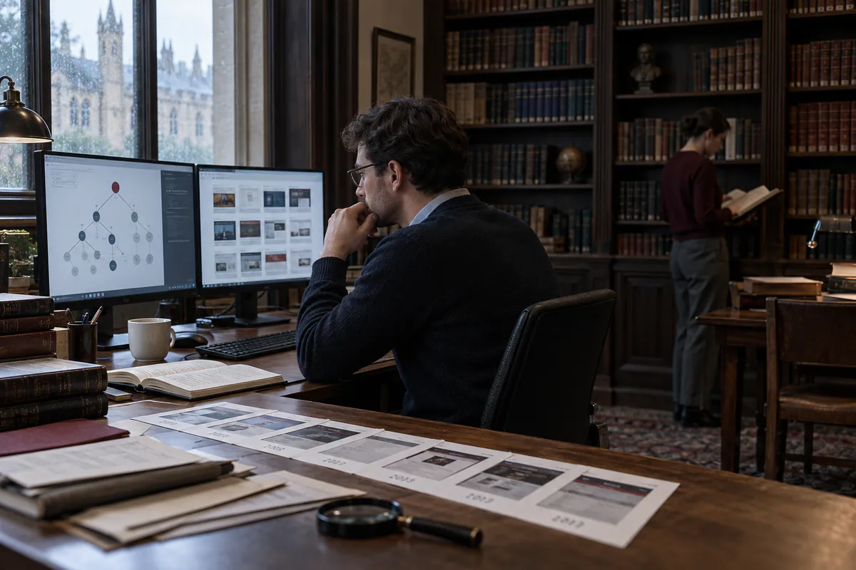 Researcher reconstructing the ownership and public history of a suspicious website